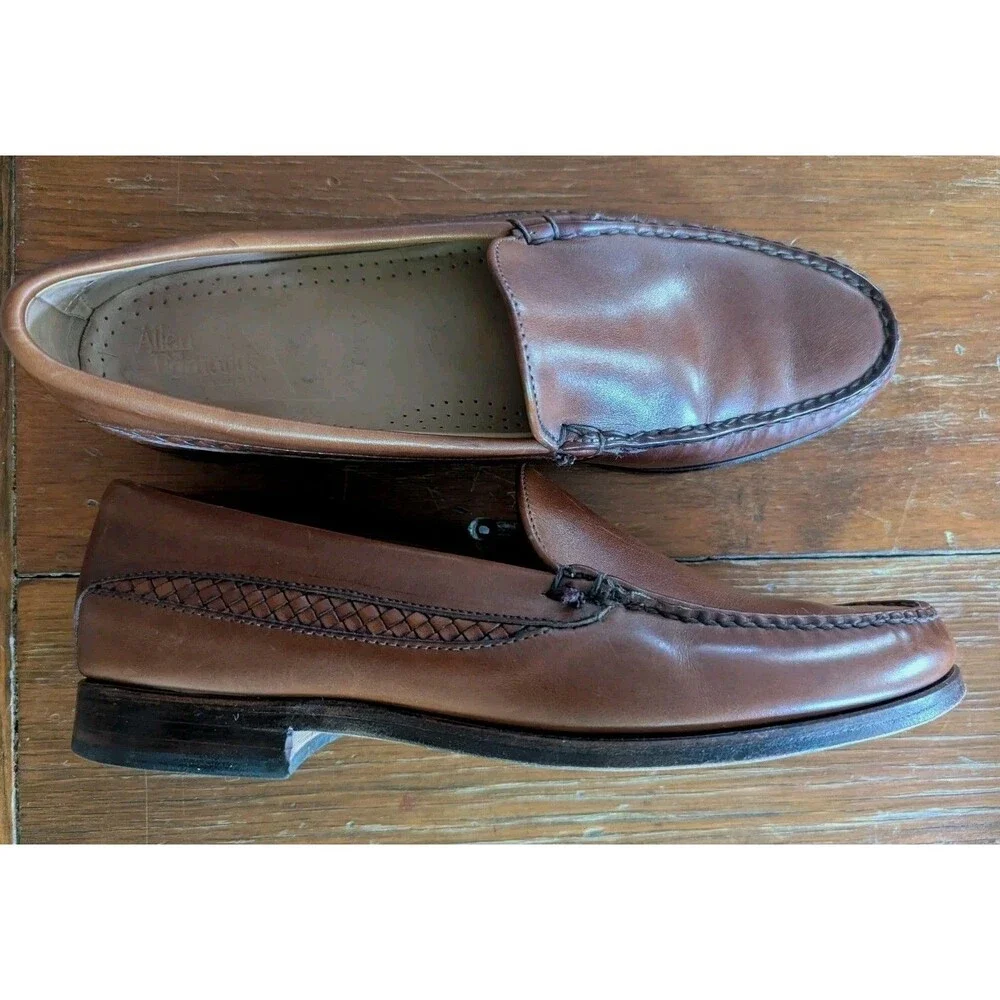 Allen Edmonds Mens 9B Brown Leather Loafers USA Made Classic Ashby Slip On EUC